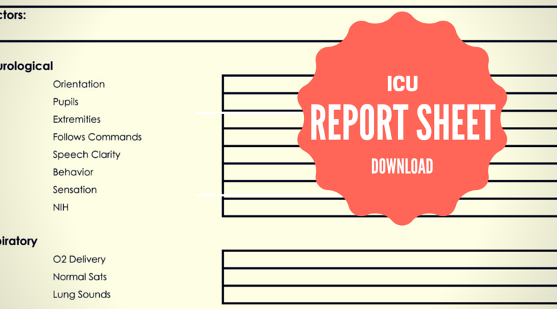 free icu report sheet download