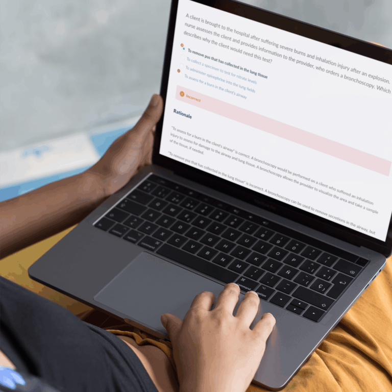 nursing student taking npq nclex practice questions