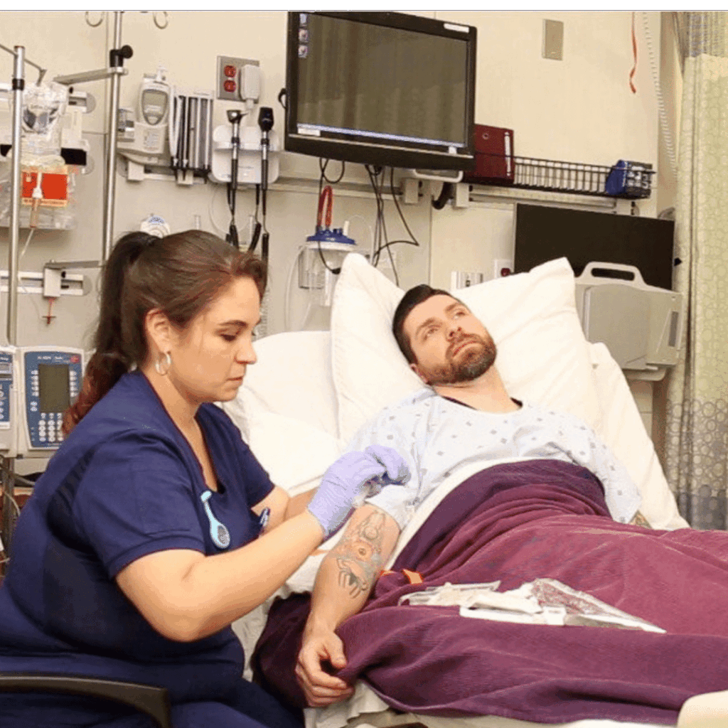 nursing.com lesson video showing patient getting an IV for nclex prep