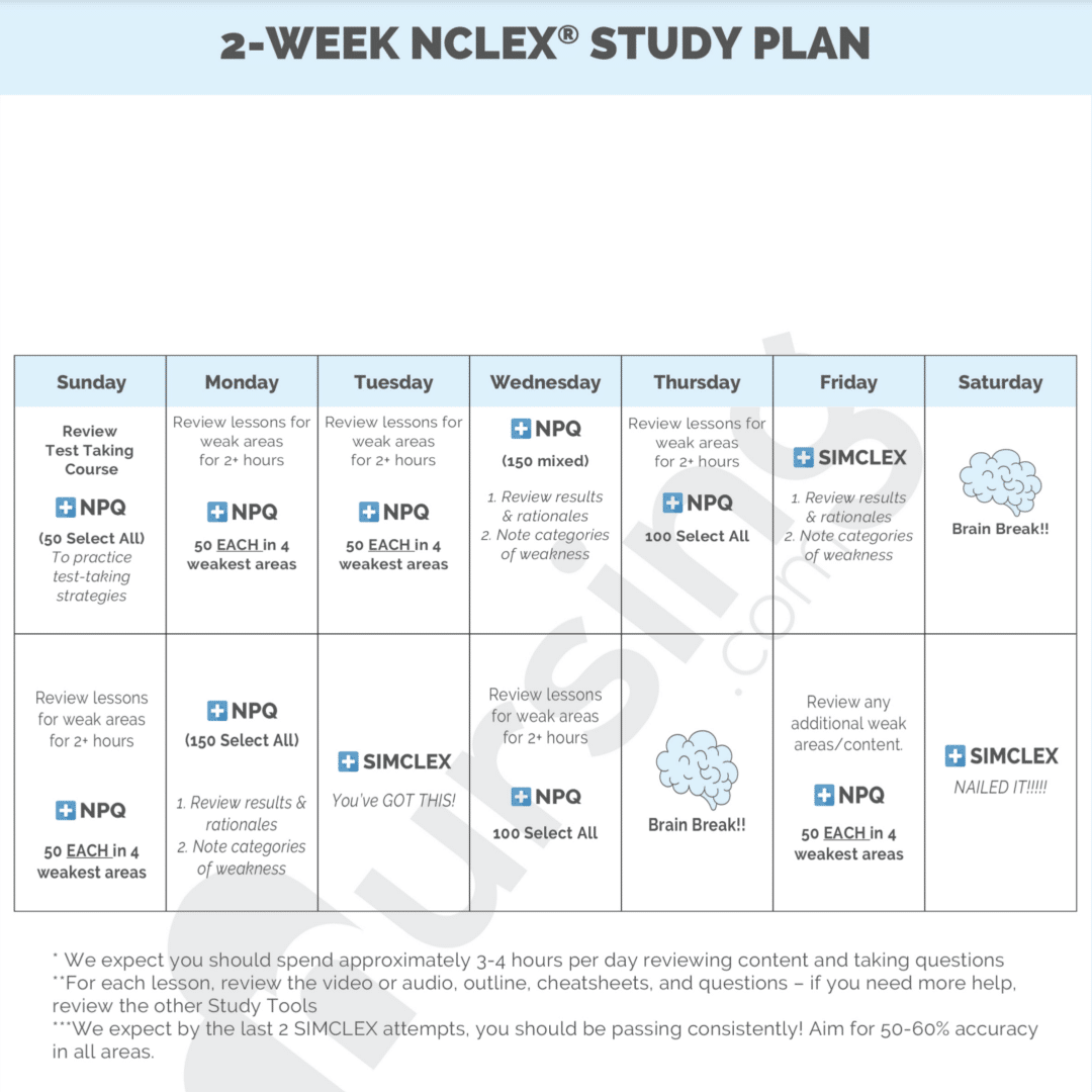 2 week nclex study guide