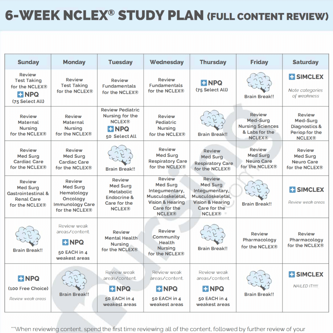 6 week nclex study guide
