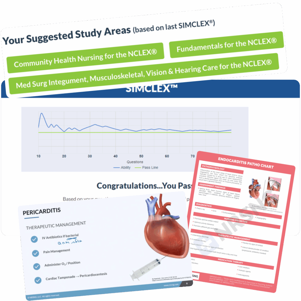 cardiac medsurg nursing study tools and simclex