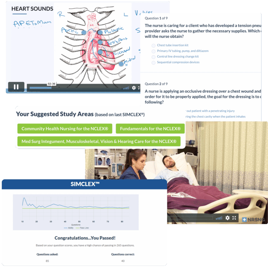 nursing.com features simclex lesson quiz
