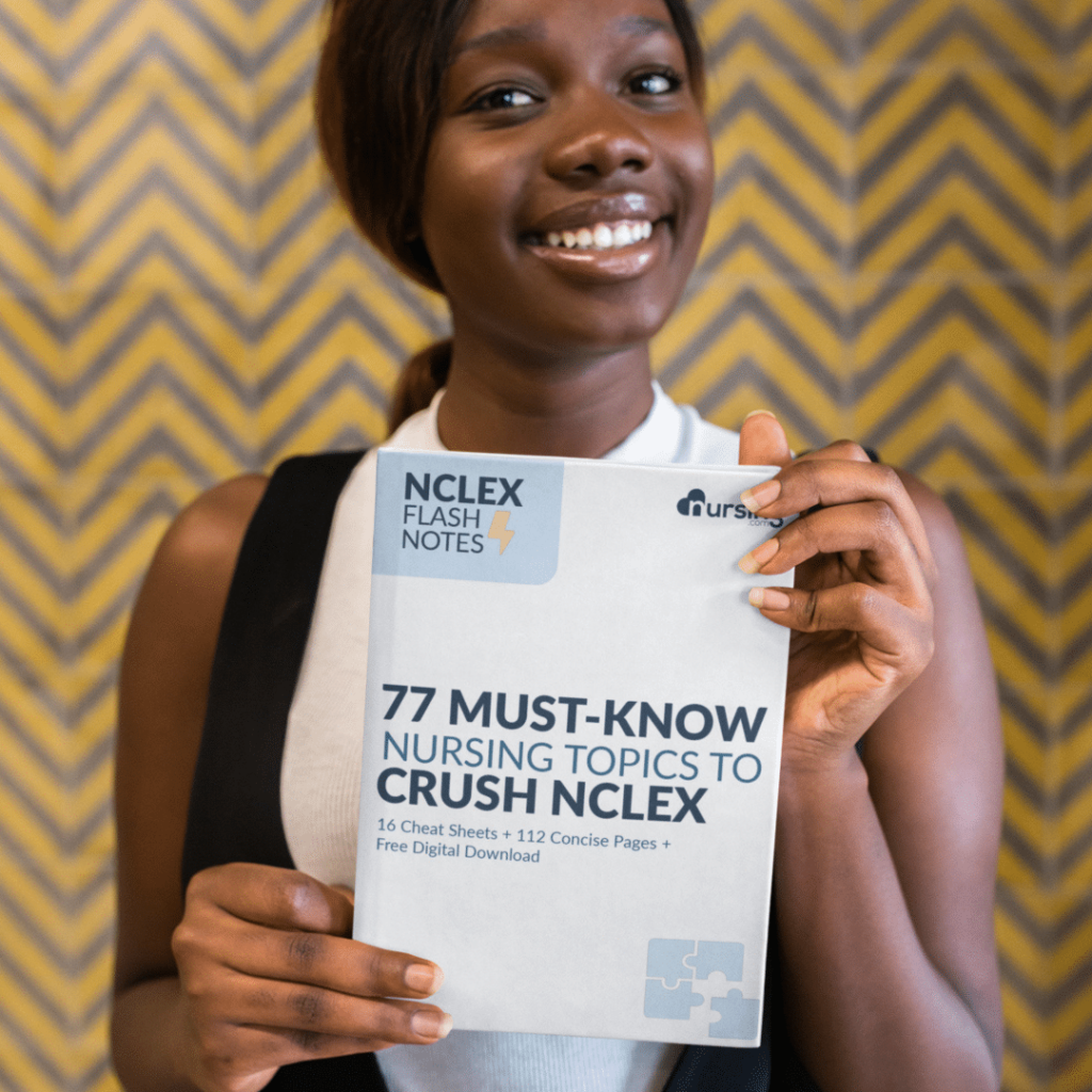 girl holding nclex flash notes - nclex review