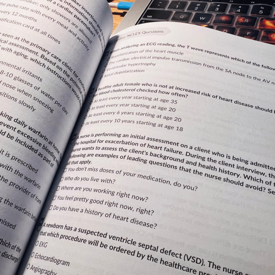 nclex style questions for nursing students prepping for the nclex exam