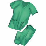 green scrubs icon for post on best nursings scrubs