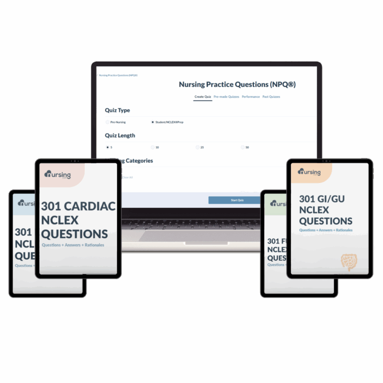 Best NCLEX practice questions bundle – realistic NCLEX-style questions with answers, rationales, fundamentals, med-surg, and specialty prep for nursing students