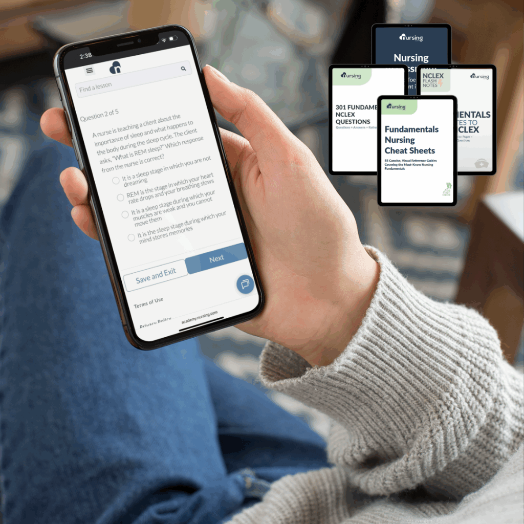 Fundamentals of nursing made easy – fast track bundle with practice questions and guides.