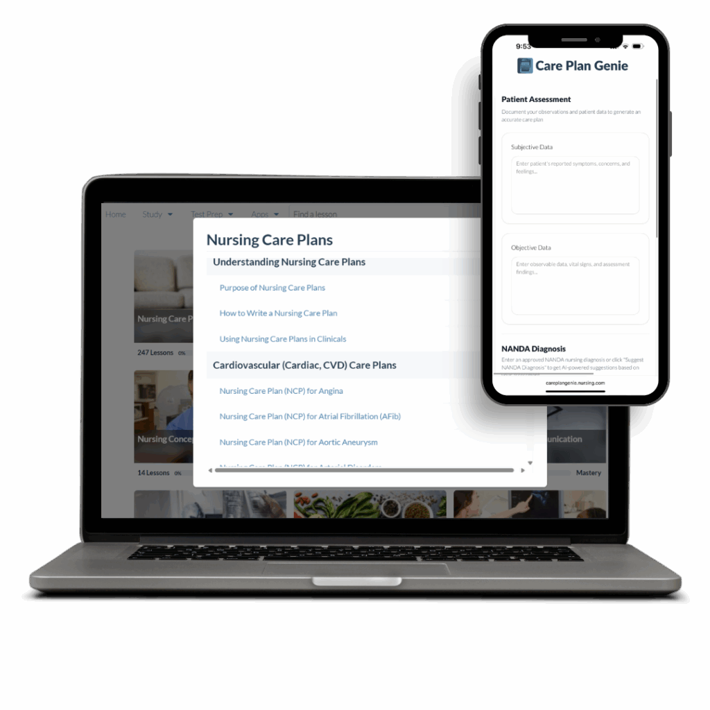 Nursing care plan help made easy – bundle with templates, course, and concept maps to guide students step by step through care planning in school and clinicals