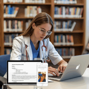 Digital nursing bundle with lab value charts and diagnostic visuals for NCLEX prep and clinicals.