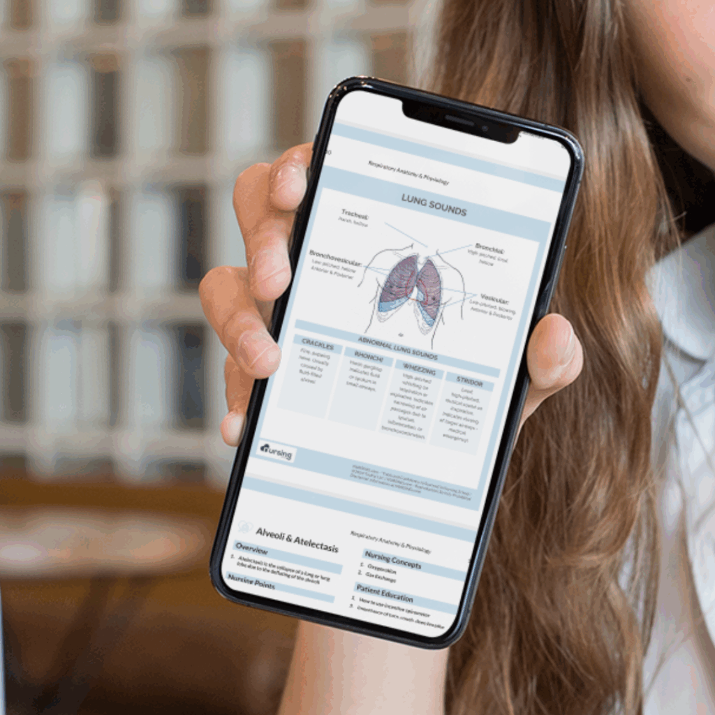 Printable respiratory study guide for ABGs and oxygenation concepts.