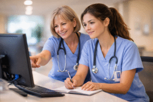 Collaborating nurses in hospital setting