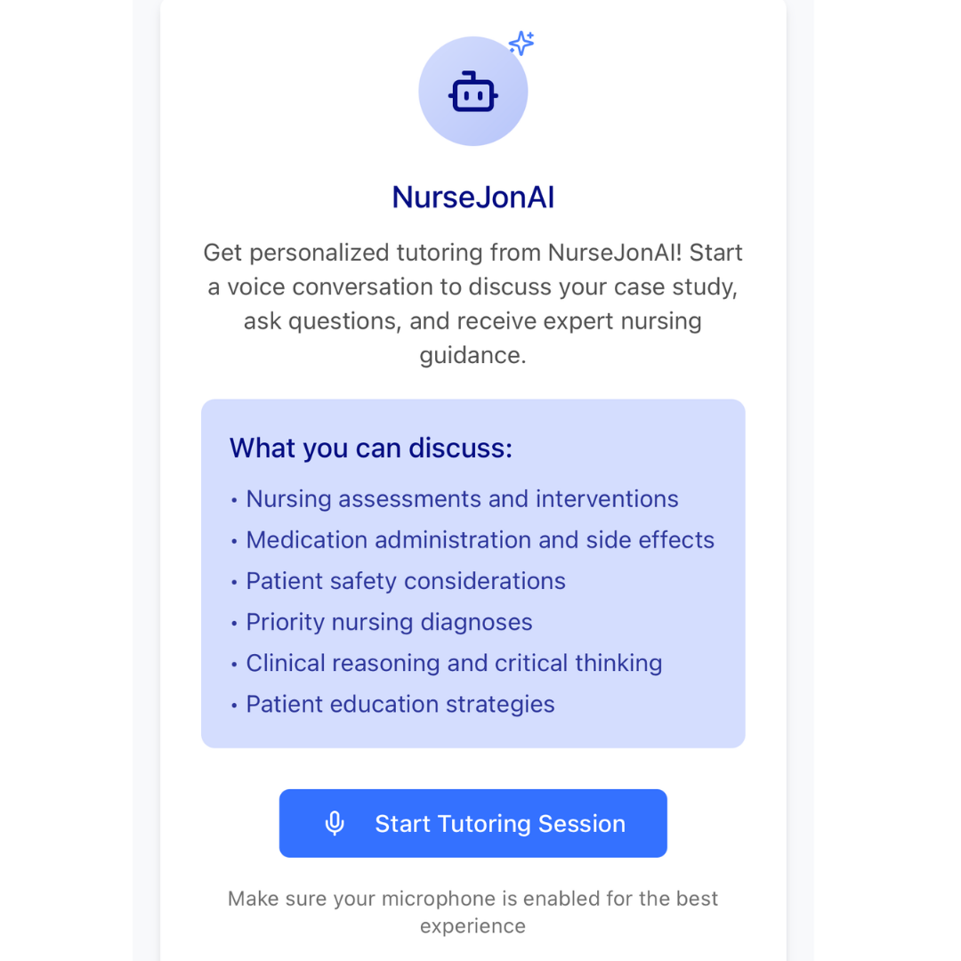 NurseJon AI free nursing AI tutor available 24/7