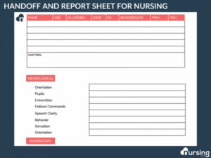 HANDOFF and REPORT SHEET